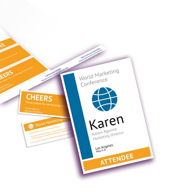 Avery Vertical Style Laser/Inkjet Name Badge & Ticket Inserts, 6 x 4 1/4, White, 100 Inserts Per B