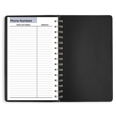 2026 AT-A-GLANCE DayMinder 5" x 8" Daily Planner, Faux Leather Cover, Black (SK46-00-26)