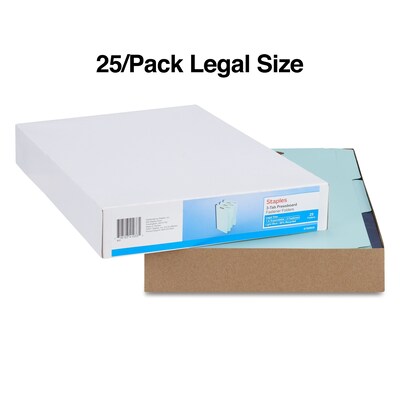 Staples® 60% Recycled Pressboard Classification Folder, 1" Expansion, Legal Size, Blue, 25/Box (ST509620/509620)