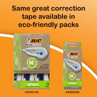 BIC Wite-Out EZ Correct Correction Tape, White, 2/Pack (50592)