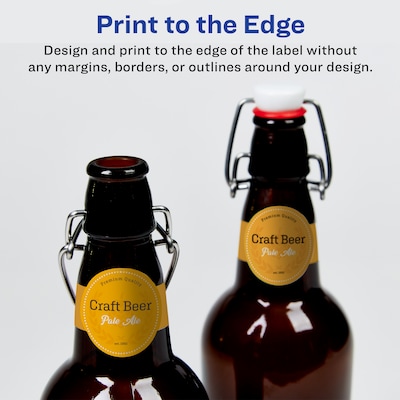 Avery Laser/Inkjet Multipurpose Labels, 7.75"  x 1.5", Matte White, 50/Pack (94118)