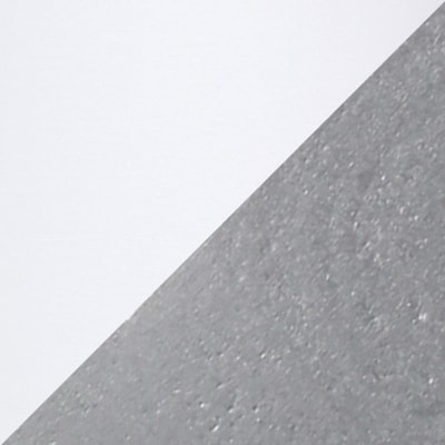Simple Designs Interlocked Triangular Gray Wood Table Lamp with White Fabric Shade (LT1069-GYW)