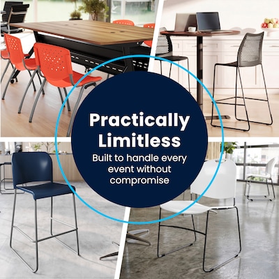 Flash Furniture Hercules Kenai Classic Plastic Stacking Full Back Bar Stool, Navy (RUT239AHBSNV)