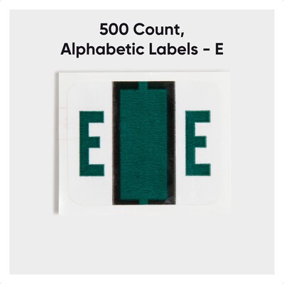 Smead BCCR Color Coded Alphabetic Labels,  1 x 1.25, Dark Green, 500/Roll (67075)