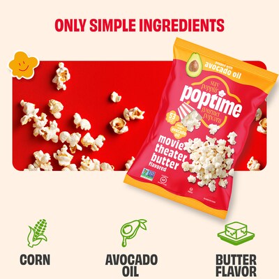 Poptime Avo Movie Theater Butter Popcorn, 1 oz., 24/Pack (220-02883)