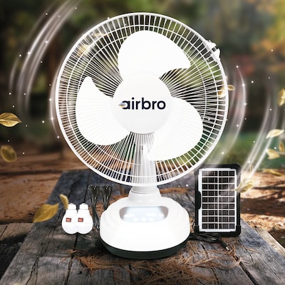 Airbro 12-inch 1-Speed Desk Fan, White (GSDFSA12)