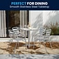 Flash Furniture Lila Indoor-Outdoor Table Set with 4 Slat Back Chairs, 27.5", Aluminum (TLH28SQ017BCHR4)
