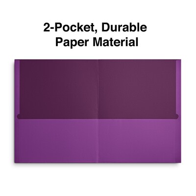 Quill Brand® 2-Pocket Folders, Purple, 25/Box (712524)