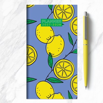 2027 TF Publishing Lemons 3.5" x 6.5"  Monthly Standard Planner, Paperboard Cover, Multicolored (27-7024)