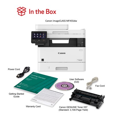 Canon ImageCLASS MF455dw Wireless Black & White All-in-One Laser Printer (5161C005)