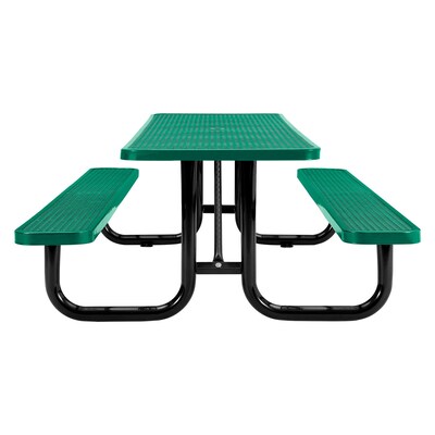 Global Industrial 8' Rectangular Picnic Table, Expanded Metal, Green (277153GN)