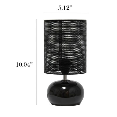 Simple Designs Mesh Around 10.04" LED Table Lamp, Black (LT2130-BLK)
