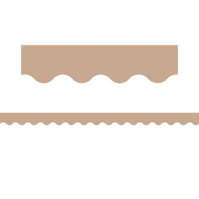 Teacher Created Resources Light Brown Scalloped Border Trim, 35 ft., Light Brown, 6 Packs/Bundle (TCR7129-6)