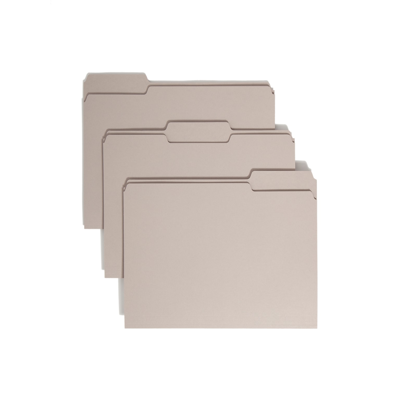 Smead File Folder, 3 Tab, Letter Size, Light Gray, 100/Box (12343)