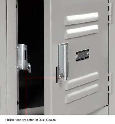 Global Industrial Capital 6-Tier 18-Door Box Locker, 36"W x 18"D x 78"H, Gray (269697GY)