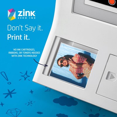 HP Sprocket 3.5 x 4.25" Zink Sticky-Backed Photo Paper, 20 Sheets/Pack (HPIZ3X420)