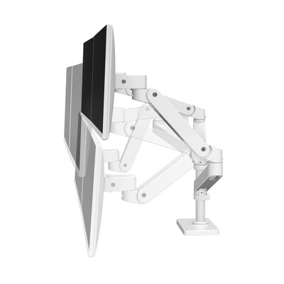 Ergotron LX Pro Adjustable Dual Monitor Arm, Stacking, Up to 24", White (45-690-290)