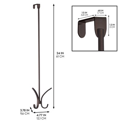 iDesign Easy Reach Over-the-Door Quad Hook for Clothes or Accessories - Ideal for Bathrooms, Closets
