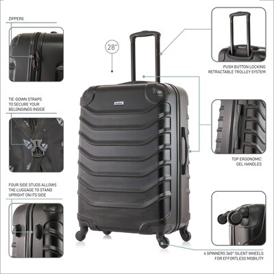 InUSA Endurance 29.33 Hardside Suitcase, 4-Wheeled Spinner, TSA Checkpoint Friendly, Black (IUEND00L-BLK)
