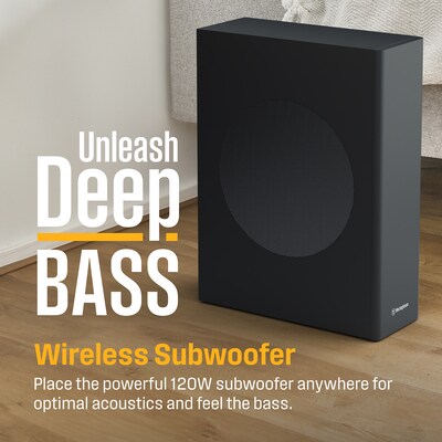 Westinghouse 5.1.2 Channel Soundbar with Subwoofer, Black (WS512AWS)