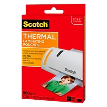 Scotch® Thermal Laminating Pouches, Photo, 5 Mil, 100/Pack (TP5903-100)