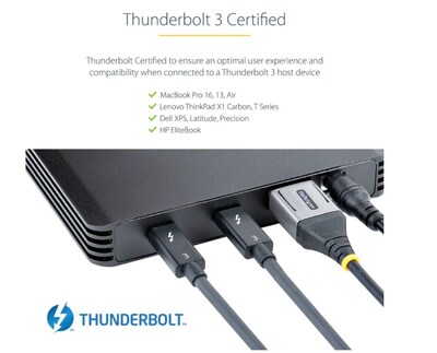 StarTech M.2 Thunderbolt External Hard Drive Enclosure, SSD, Black (M2E4BTB3)