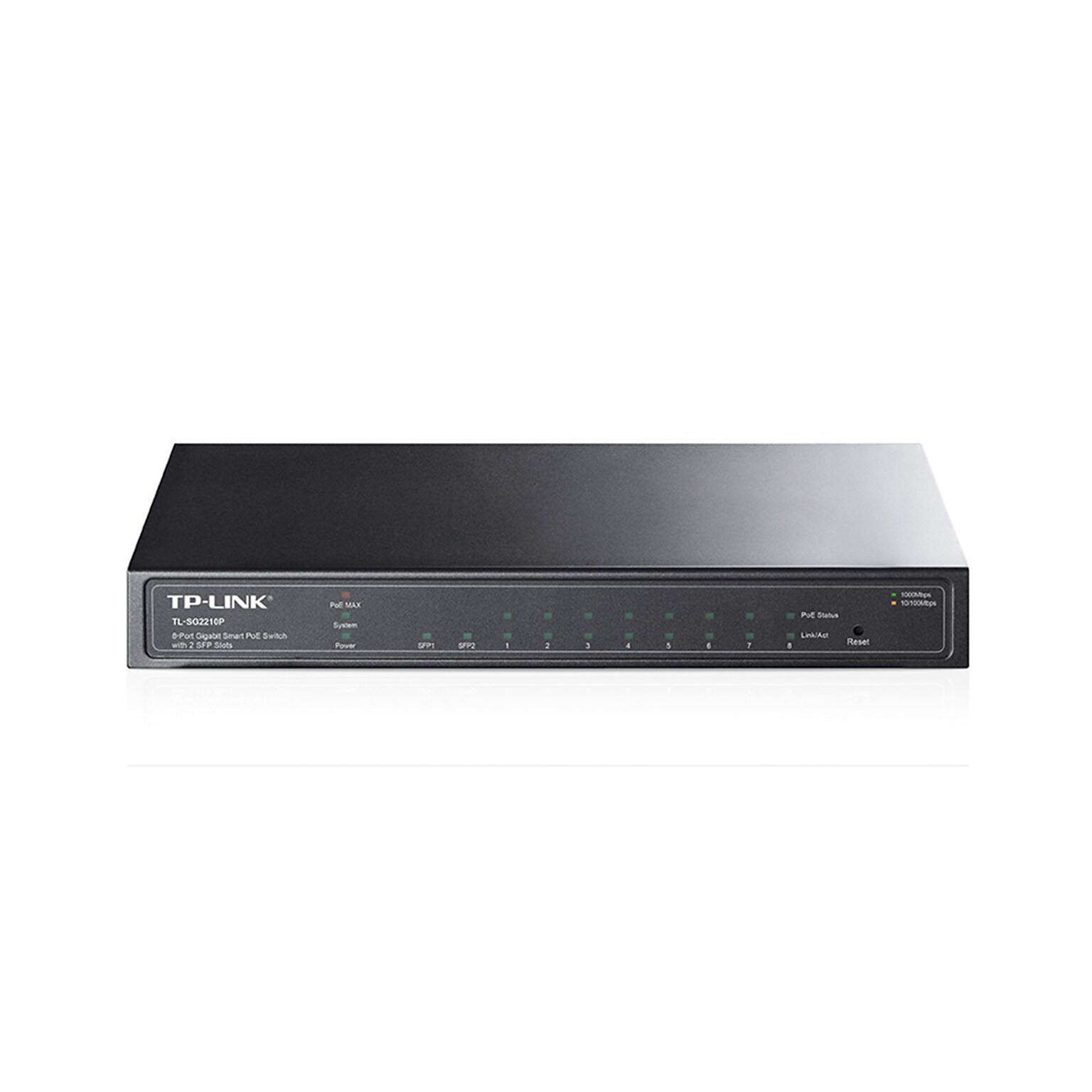 TP-Link JetStream 8-Port Gigabit PoE Smart Switch, 10/100/1000 Mbps, Black (SG2210P)