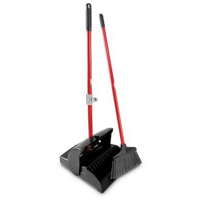 Libman Standard 12 Upright Broom & Dustpan Set, Red/Black (0917002)