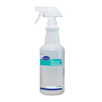 Diversey Silk Screen Crew Restroom Floor & Surface Non-Acid Disinfectant Cleaner Bottle, 32 oz. (D03905)