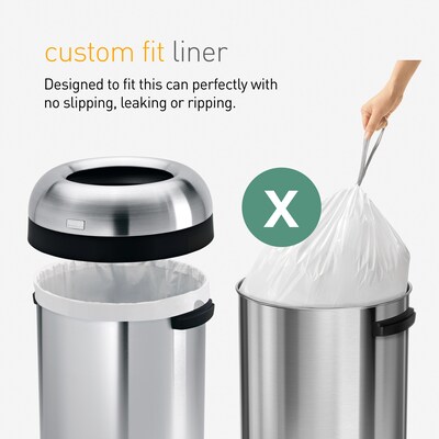 simplehuman 80L Bullet Can, Matte Black Heavy-Gauge Steel, Indoor Trash Can with Open Lid, 21 Gallon (CW1494)