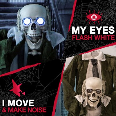 Haunted Hill Farm Life-Size Animatronic Headless Skeleton (HHMAN-2FLS)