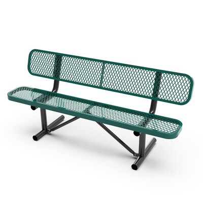 Flash Furniture Sigrid Steel 3-Seat Outdoor Bench, Green (SLFAG4HUT2H48LG)