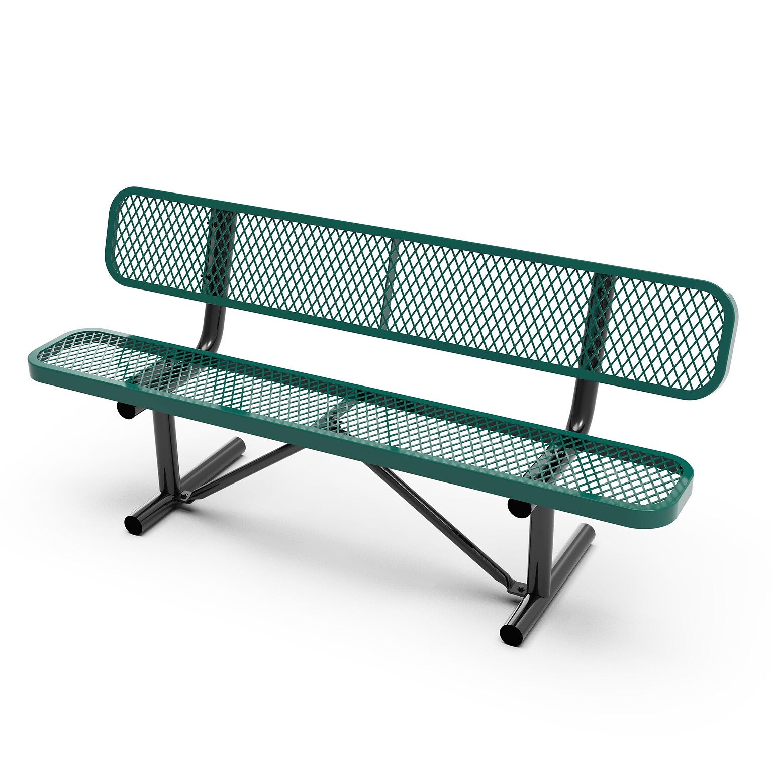 Flash Furniture Sigrid Steel 3-Seat Outdoor Bench, Green (SLFAG4HUT2H48LG)