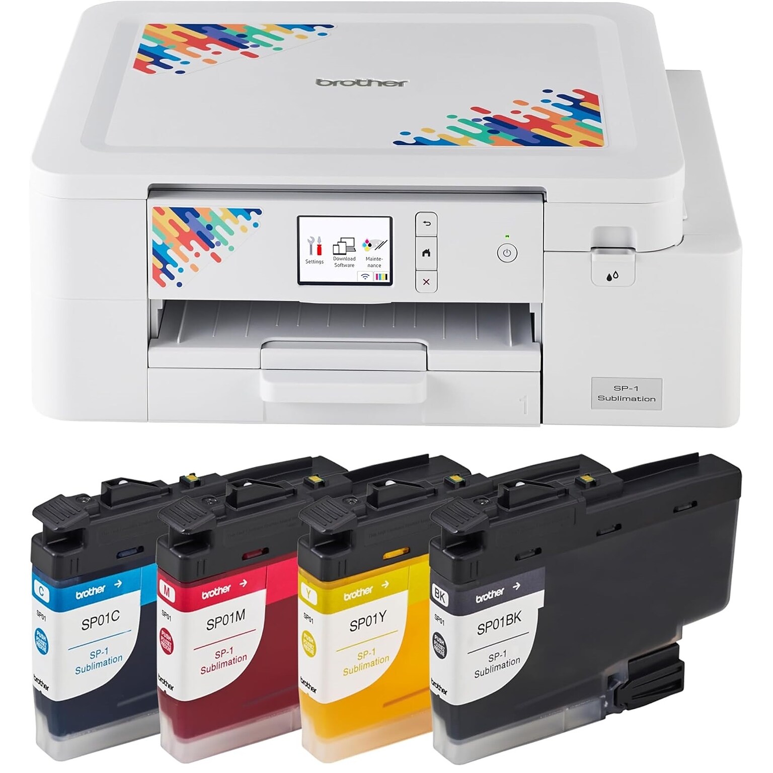 Brother Wireless Color Print Only Sublimation Ink Printer Bundle, Home Office (SP1INKS-STP)