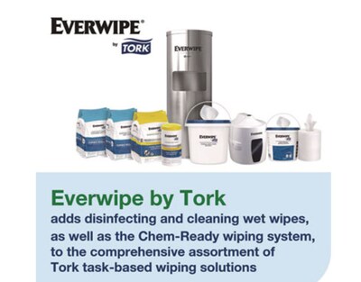 Tork Everwipe Chem-Ready Wiping Rolls, 1-Ply, 12" x 10.5", White, 90 Sheets/Roll, 6 Rolls/Carton (TRK192841)