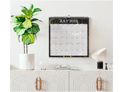 2023-2024 Willow Creek Celestial Soul 12" x 12" Academic Monthly Wall Calendar, Black/Gold (37195)
