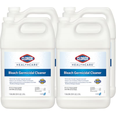 Clorox Healthcare Bleach Germicidal Cleaner Refill, 128 oz., 4/Carton (68978)
