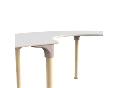 Flash Furniture Bright Beginnings Hercules 59" Semi-Circle Table, Height Adjustable, White/Beech (MK-ME088020-GG)