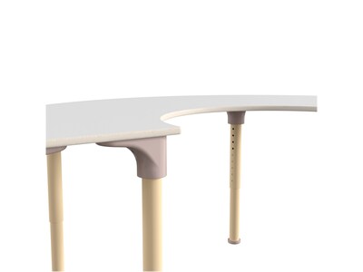 Flash Furniture Bright Beginnings Hercules 59" Semi-Circle Table, Height Adjustable, White/Beech (MK-ME088020-GG)