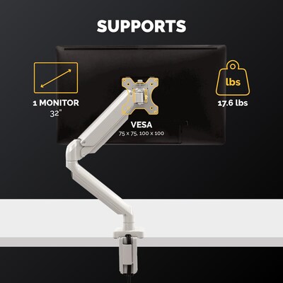 Fellowes Platinum Series Adjustable Arm, Up to 32 Monitor, Silver (8056401)