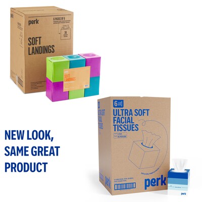 Perk™ Ultra Soft Tissue, 2-Ply, 95 Sheets/Box, 6 Boxes/Pack, 6 Packs/Carton (PK57779CT)
