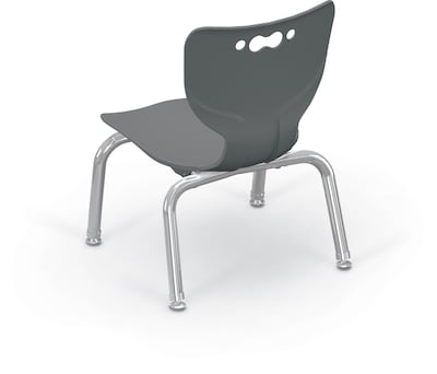 MooreCo 10" Hierarchy Student Chair with 4 Legs, Grey/Chrome Base (703673561723)