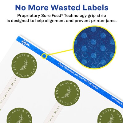 Avery Laser/Inkjet Multipurpose Labels, 4"  x 1.5", Matte White, 200/Pack (94116)