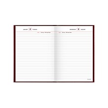 2024 AT-A-GLANCE 5.5 x 8.25 Daily Diary, Hardsided Cover, Red/Gold (SD389-13-24)