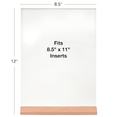 Excello Global Products Generic Holder, 8.5 x 11, Vertical, Desktop/Countertop, Brown Acrylic (SGNH-WB-8511)