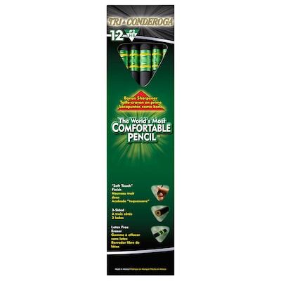Dixon Tri-Conderoga The Worlds Most Comfortable Pencil Wooden Pencils, No. 2 Medium Lead, Dozen (22500)