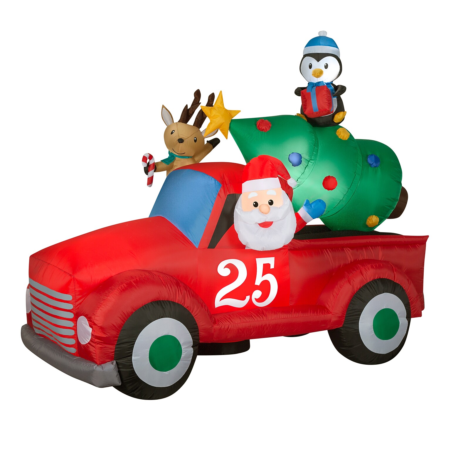 National Tree Company 8 Inflatable Santa in Vintage Pickup Truck (GE9-117339-1)