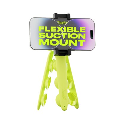 Tenikle Bendable Suction Cup Camera Mount & Holder, iPhone & Android Compatible, Yellow (TPRO-01-YEL