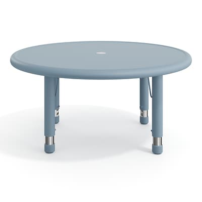 Flash Furniture Wren 33" Round Activity Table, Height Adjustable, Dusty Blue (YUYCX072RDTBDTB)