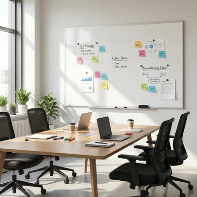 TRU RED™ Melamine Dry Erase Board, Gray Frame, 6' x 4' (TR59352)